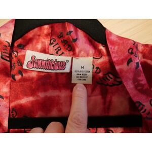 Y2K Jammilicious Womens Red Tie Dye Bad Girl Good Girl Kimono Robe Size Medium